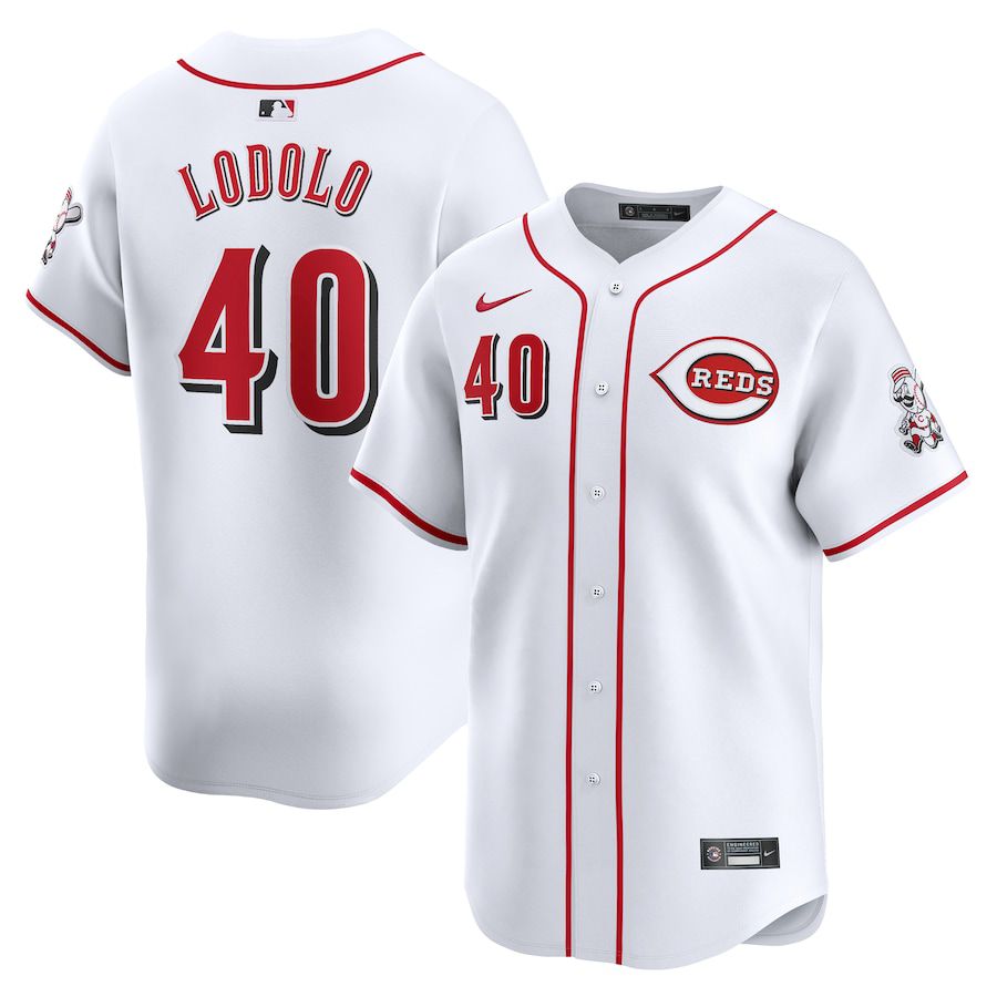 Men Cincinnati Reds #40 Nick Lodolo Nike White Home Limited Player MLB Jersey